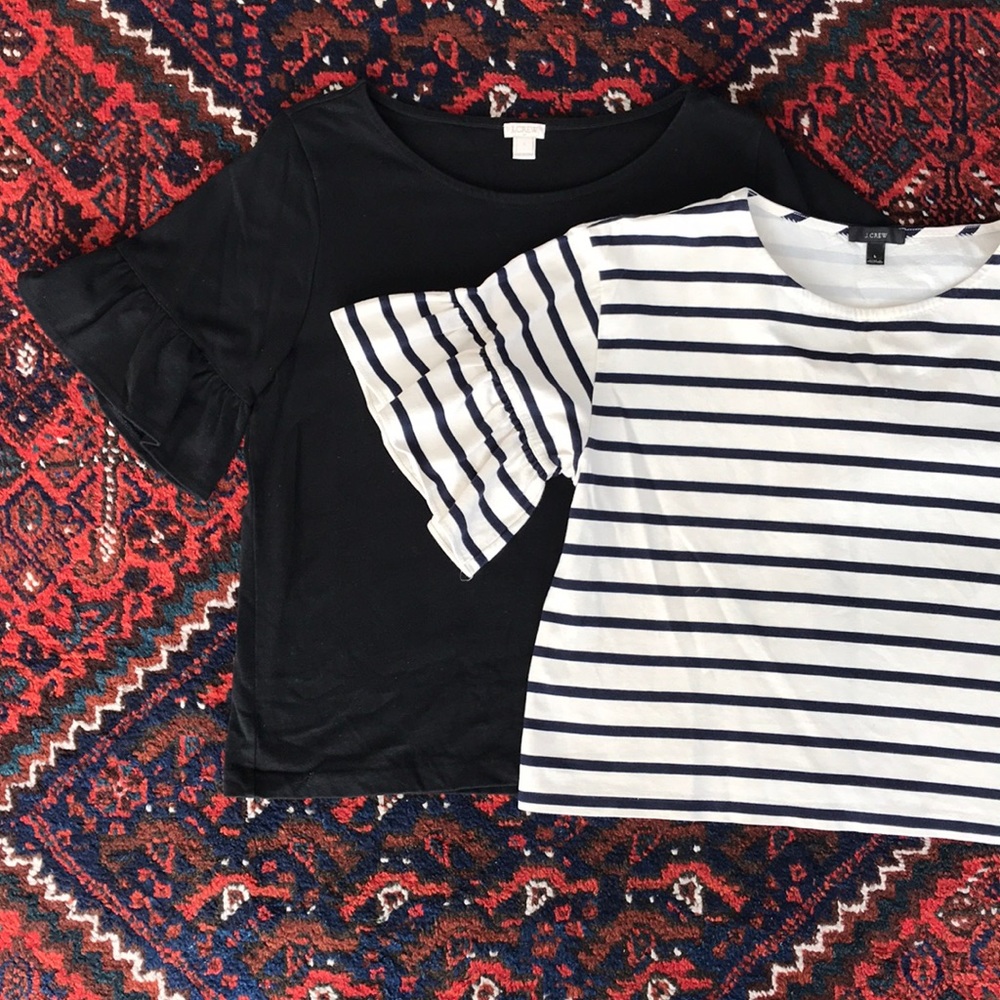 TWO J. Crew Ruffle Sleeve Tops